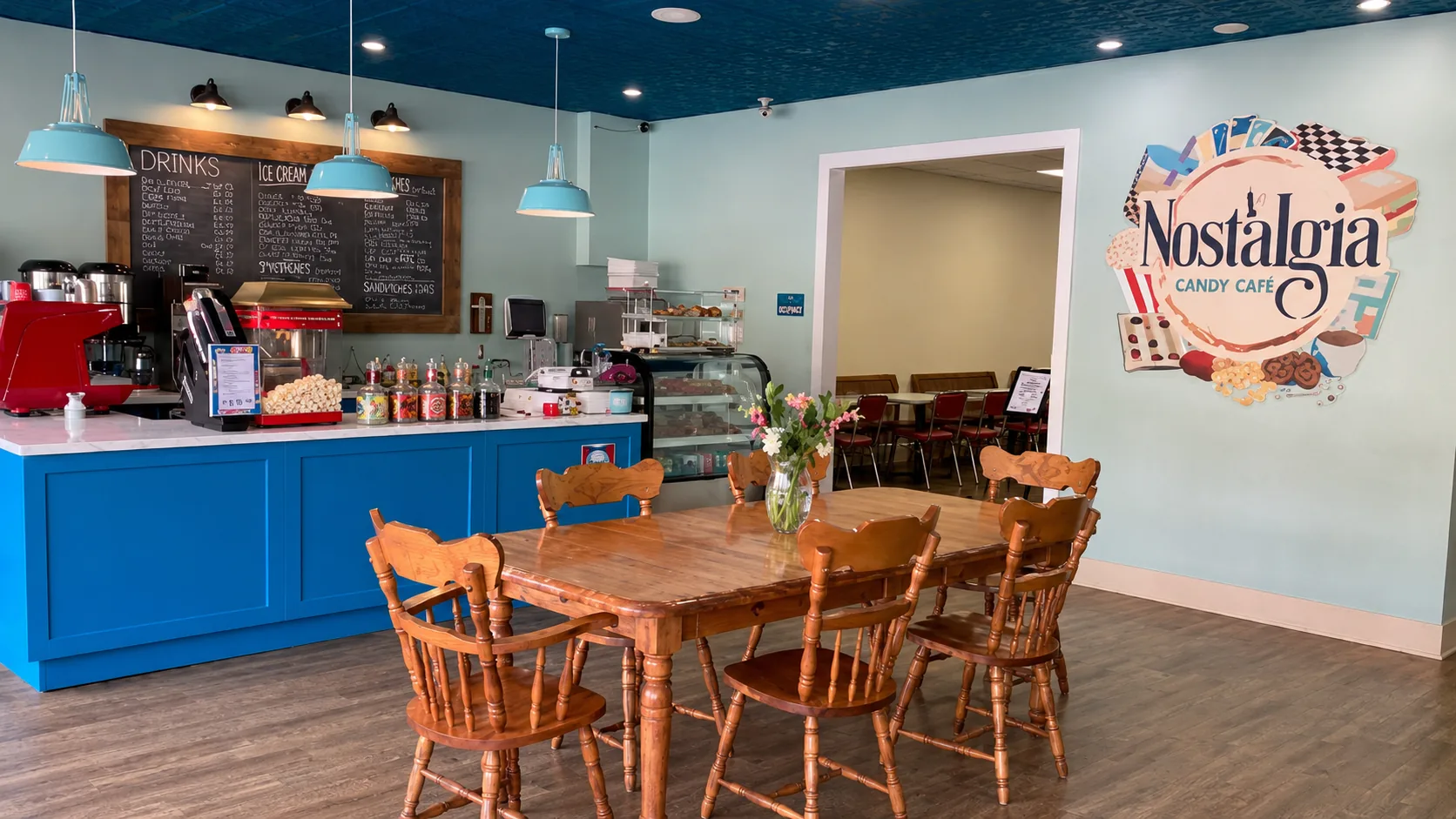 The interior of Nostalgia Candy Café in Burlington.