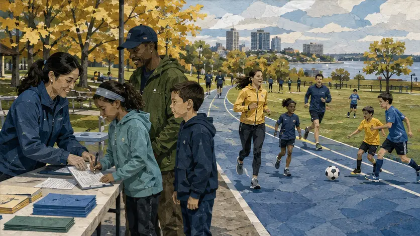 Editorial illustration of fall recreation